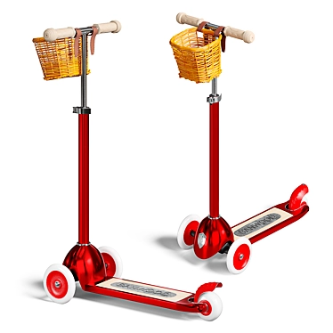 Urban Red Banwood Scooter 3D model image 1 