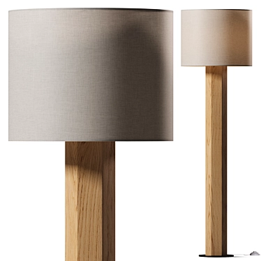 Modern Wood Floor Lamp 3D model image 1 