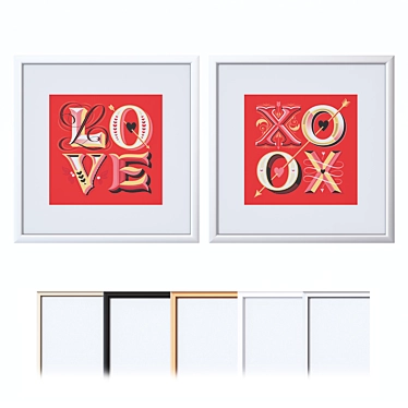 Multi Material Picture Frame Set 3D model image 1 