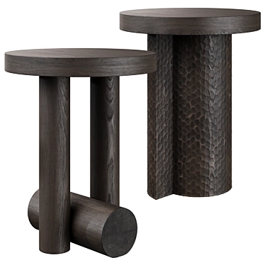 Sleek Scandinavian Side Tables 3D model image 1 