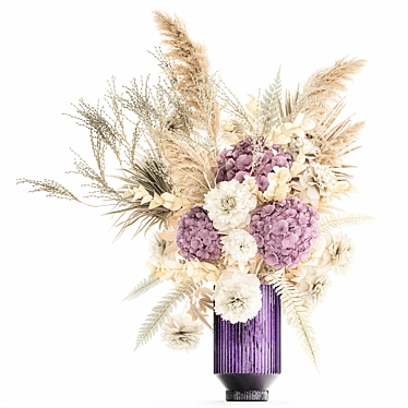 Pampas & Hydrangea Bouquet Set 3D model image 1 