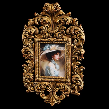 Carved Frame Painting 3 3D model image 1 