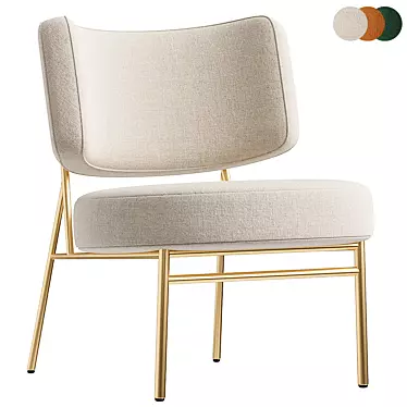 Elegant Coco Armchair in Millimeters 3D model image 1 