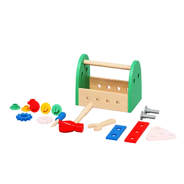 Kids Toy Tool Set 3D model image 1 