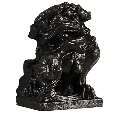 Regal Lion Sculpture 3D Model 3D model image 1 