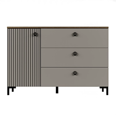 Zima One-Door Chest with Drawers 3D model image 1 