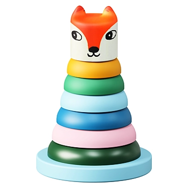 UPPSTÅ Stacking Rings, Multicolour Toy 3D model image 1 