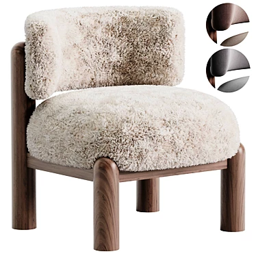 Cozy Shearling Accent Chair 3D model image 1 