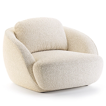 Alpine Boucle Fabric Sphere Chair 3D model image 1 