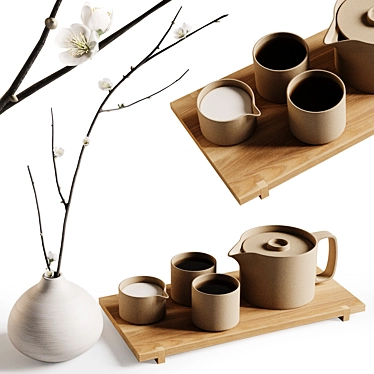 Japanese Style Decor Set "Hasami 3D model image 1 