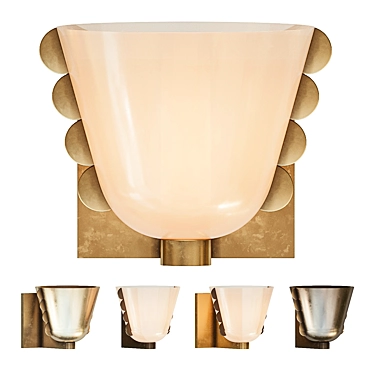 Elegant Glass Brass Calla Sconce 3D model image 1 