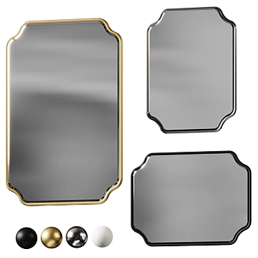 Art Deco Beveled Accent Mirror 3D model image 1 