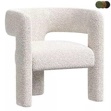 Stylish Boucle Fabric Armchair 3D model image 1 