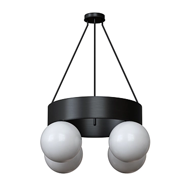 Asterios Integrated LED Black Ceiling Lamp 3D model image 1 