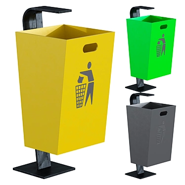 Sturdy Trash Can Model, Corona 3D model image 1 