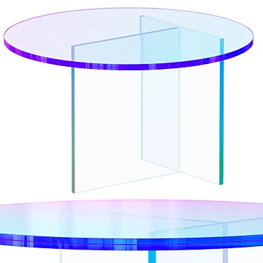 Round Shimmer Glass Dining Table 3D model image 1 