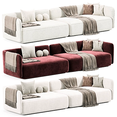 Luxurious Cosy Sofa, Italian Design 3D model image 1 