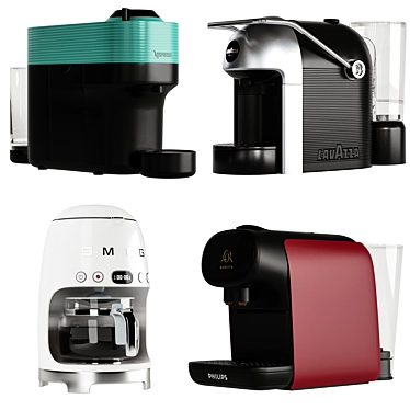 Premium Coffee Makers Set: Lavazza, Nespresso, Philips 3D model image 1 