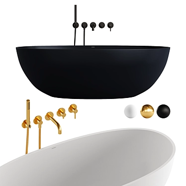 Luxury Y Bath Mixer Set 3D model image 1 