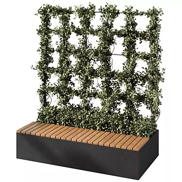 Modern Plant Bench Set 3D model image 1 