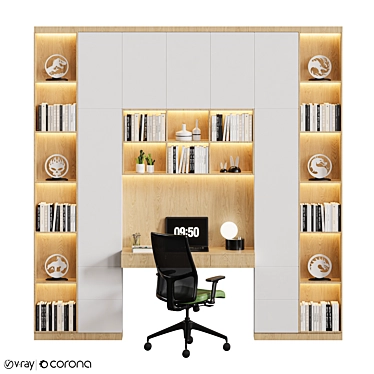 Modern Office Workstation Furniture 3D model image 1 