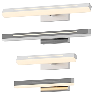 Modern Black Metal Wall Sconce 3D model image 1 