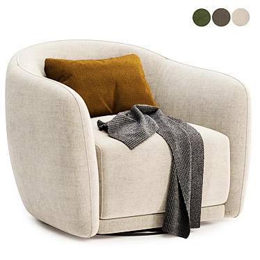 Addie Swivel Armchair - Trio 3D model image 1 