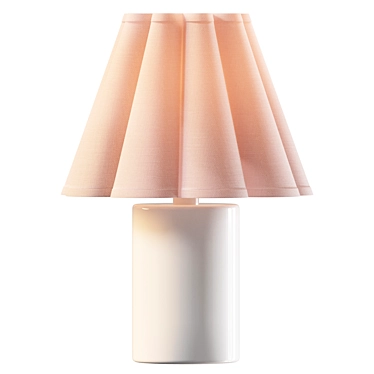 Ceramic Fluted Table Lamp 3D model image 1 