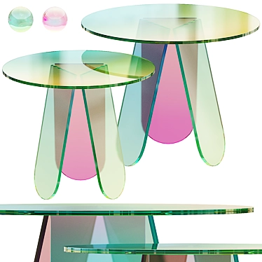 Colorful Glass Coffee Tables 3D model image 1 