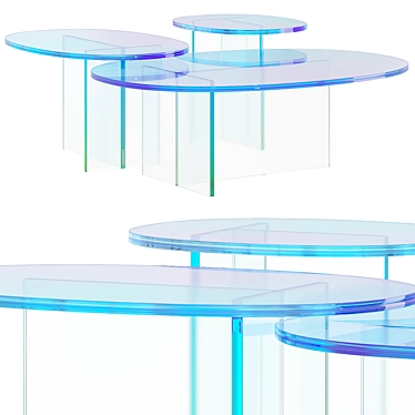 Colorful Glass Coffee Tables 3D model image 1 