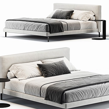 Modern Faux Leather Bed 2013 3D model image 1 