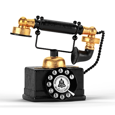 Handmade Vintage Telephone Decor 3D model image 1 