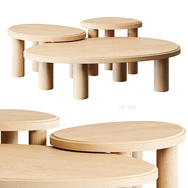 La Sal Natural Oak Accent Table 3D model image 1 