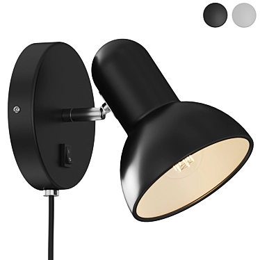 Modern Industrial Black Wall Sconce 3D model image 1 