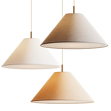 Holden Linen Pendant Light Fixture 3D model image 1 