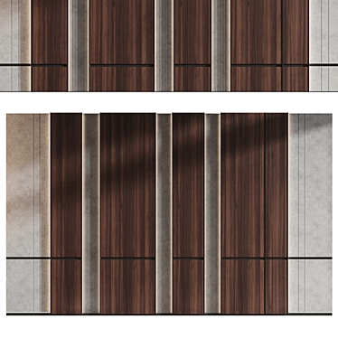 Modern Wood Wall Panels Set 3D model image 1 