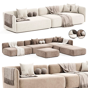 Modern Elegance COSY Sofa 3D model image 1 