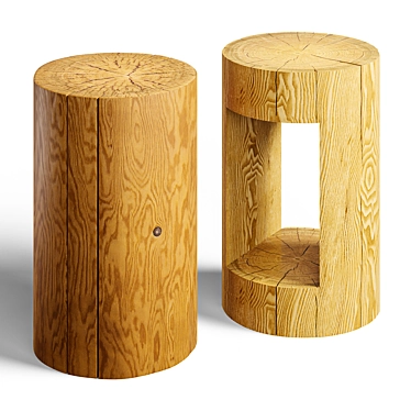 Natural Pine Bedside Cabinet 3D model image 1 