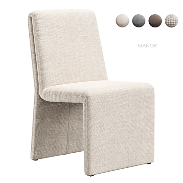 Manor Dining Chair in Beige 3D model image 1 