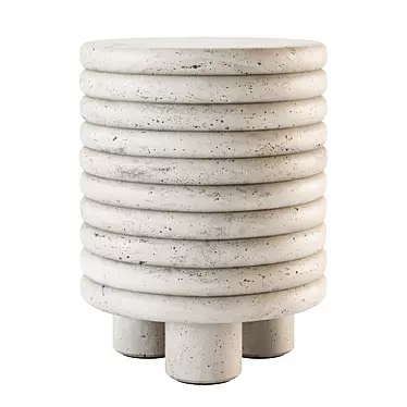 Scala Travertine Folded Pattern Stool 3D model image 1 