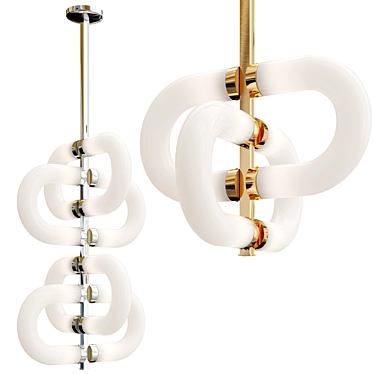 Handmade Brass Chain Pendant Lamp 3D model image 1 