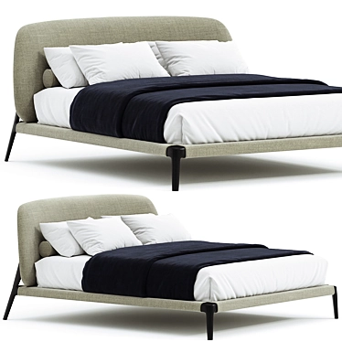 Sure! Here is the translated description in English:
Curve bed designed by Emmanuel Gallina for Poliform.

Title: 
Elegant Curve Bed Design 3D model image 1 