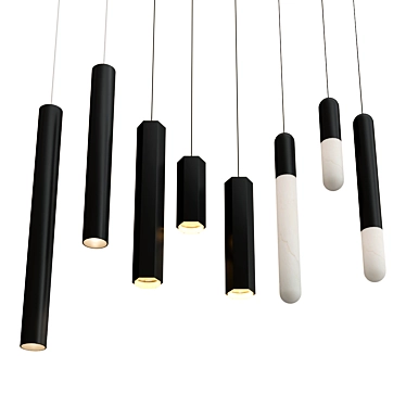 Dark Pendant Lamp Collection - Elegant Lighting 3D model image 1 