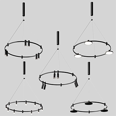 Esthetic Magnetic Circular Track Lighting 3D model image 1 