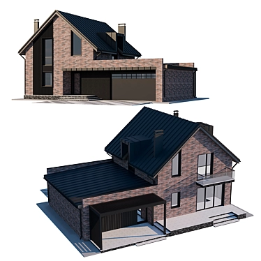 Two-Story Cottage with Garage 3D model image 1 