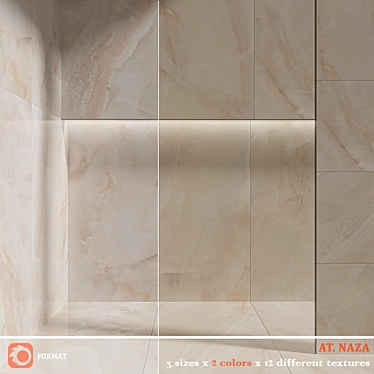 NAZA Beige White Tiles Bundle 3D model image 1 