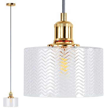Matisse Glass Pendant Light Gold 3D model image 1 