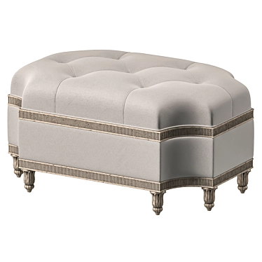 Luxury Adeline Ottoman in Ebony 3D model image 1 