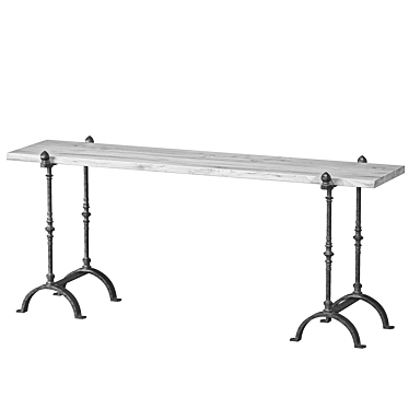 Elegant St. Remy Oak Console 3D model image 1 