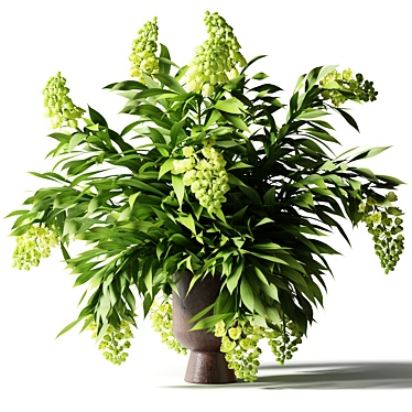 Persian Green Bouquet in Clay Vase 3D model image 1 